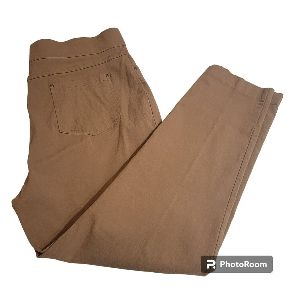 89th & Madison Pants,Women PL, Brown, Ankle Length, Pull On, Pockets, Comfy, EUC - Picture 2 of 12